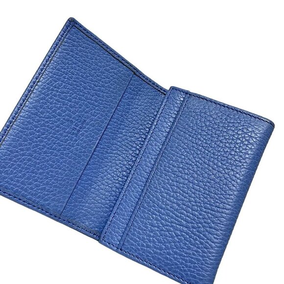 Auth GUCCI GG Marmont 474748 Blue Leather - Card Case - Picture 7 of 8